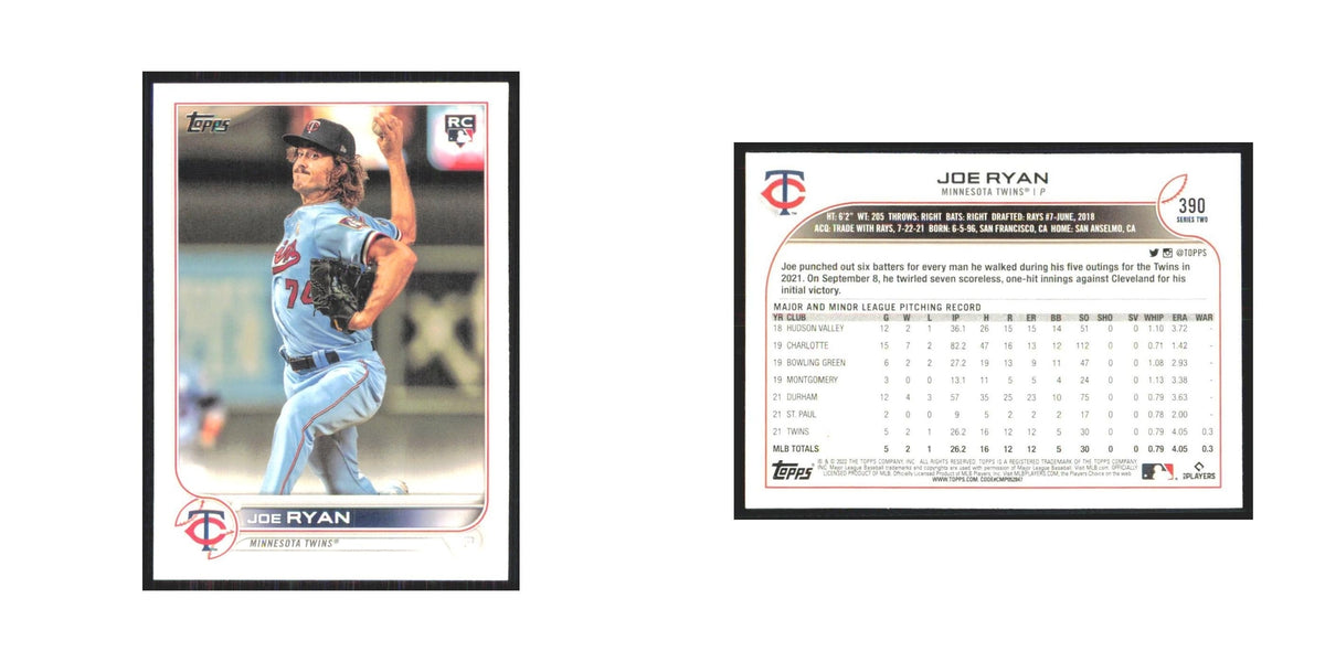 2022 Topps Joe Ryan RC Twins #390