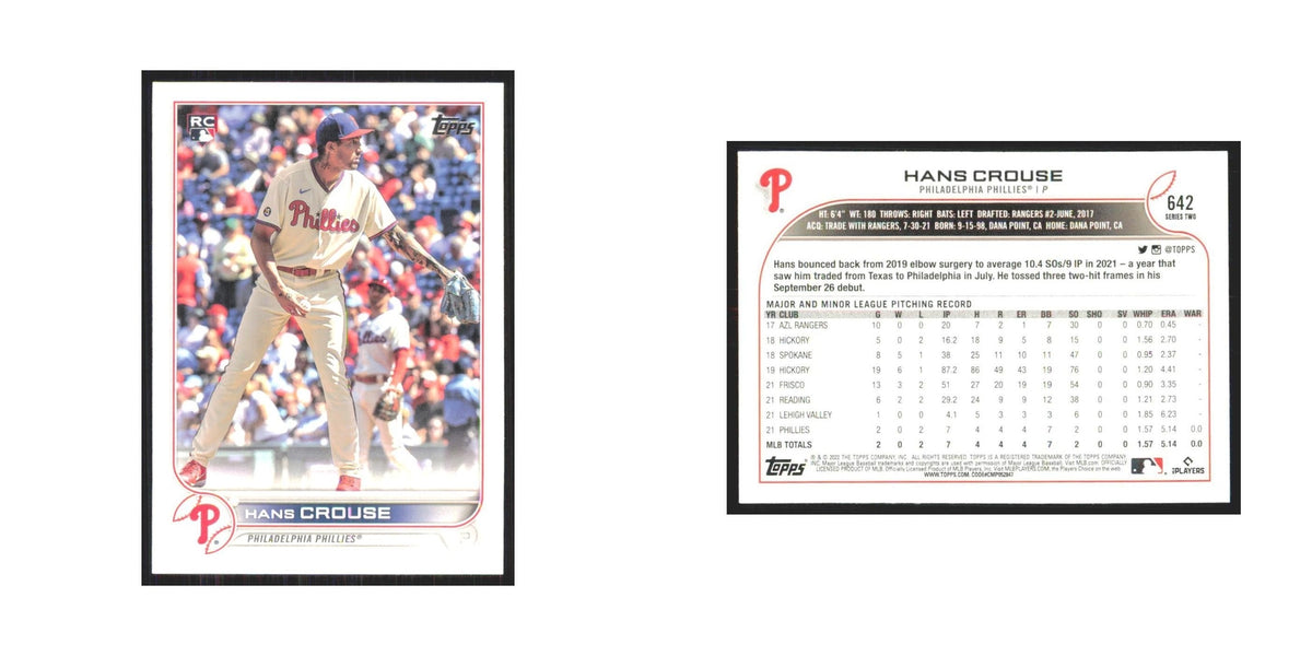 2022 Topps Hans Crouse RC Phillies #642