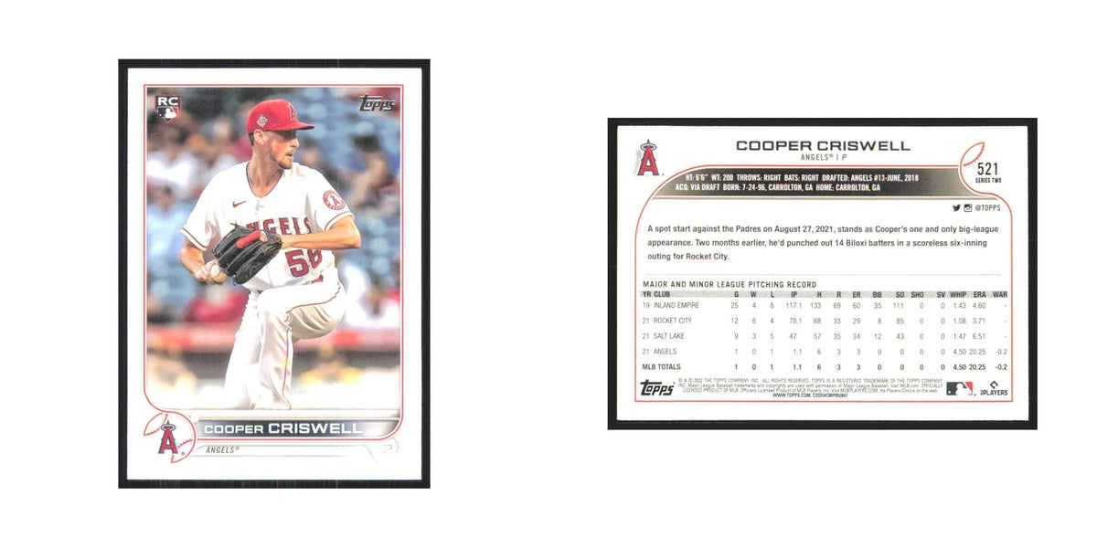 2022 Topps Cooper Criswell RC Angels #521