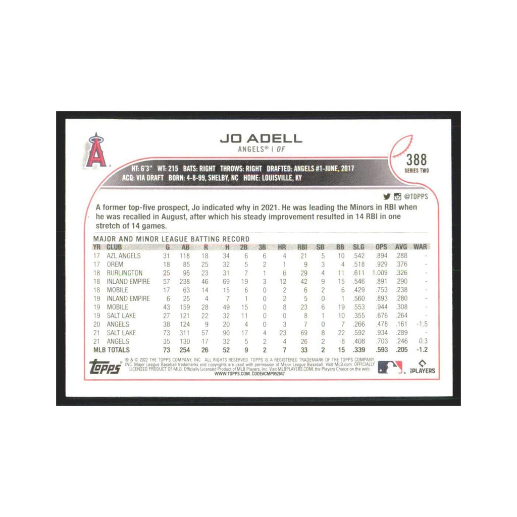 2022 Topps Jo Adell Angels #388