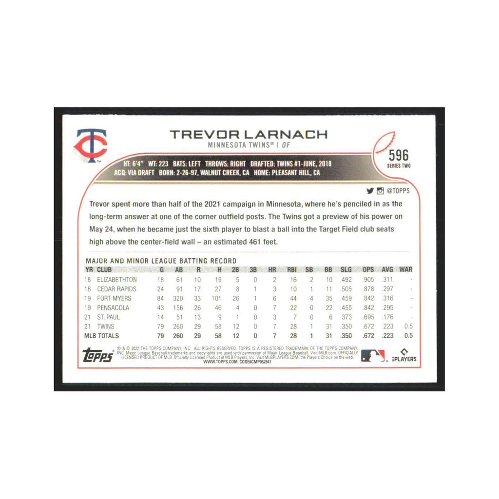 2022 Topps Trevor Larnach Twins #596