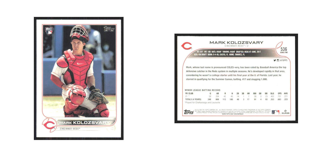 2022 Topps Mark Kolozsvary RC Reds #536