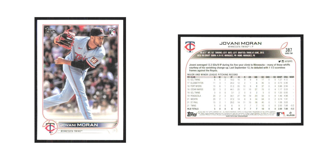 2022 Topps Jovani Moran RC Twins #387