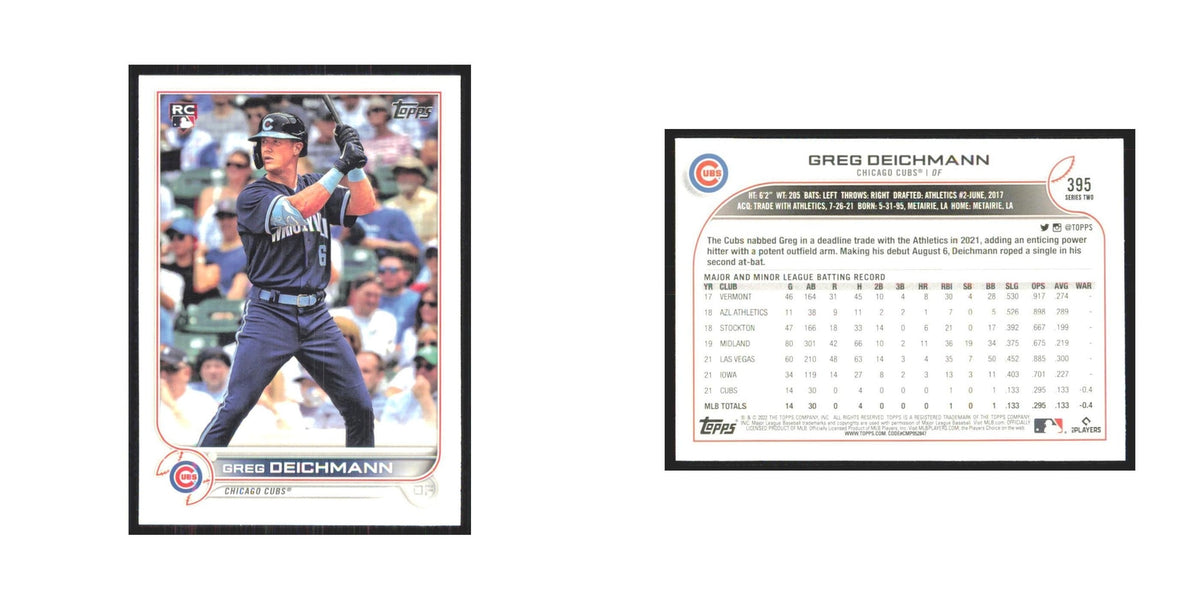 2022 Topps Greg Deichmann RC Cubs #395