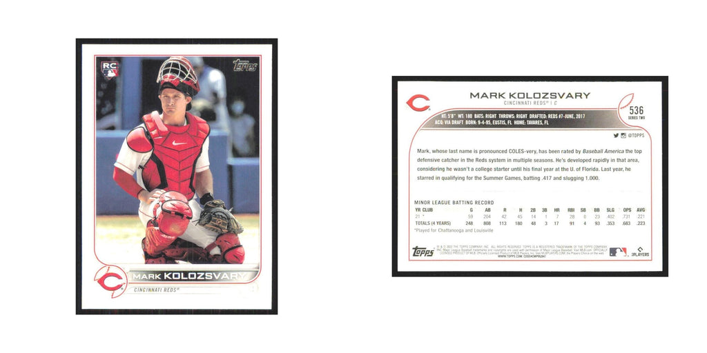 2022 Topps Mark Kolozsvary RC Reds #536