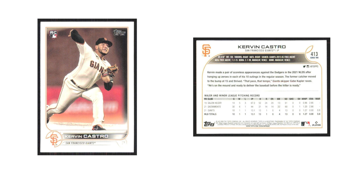 2022 Topps Kervin Castro RC Giants #413