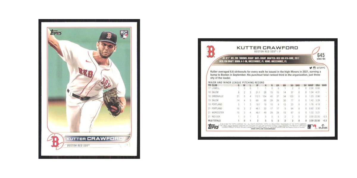 2022 Topps Kutter Crawford Red Sox #645