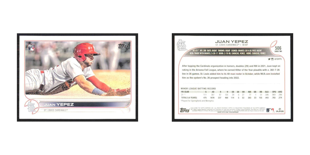 2022 Topps Juan Yepez RC Cardinals #506