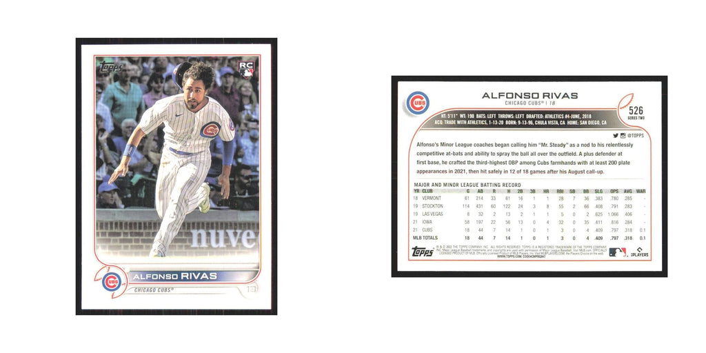 2022 Topps Alfonso Rivas RC Cubs #526