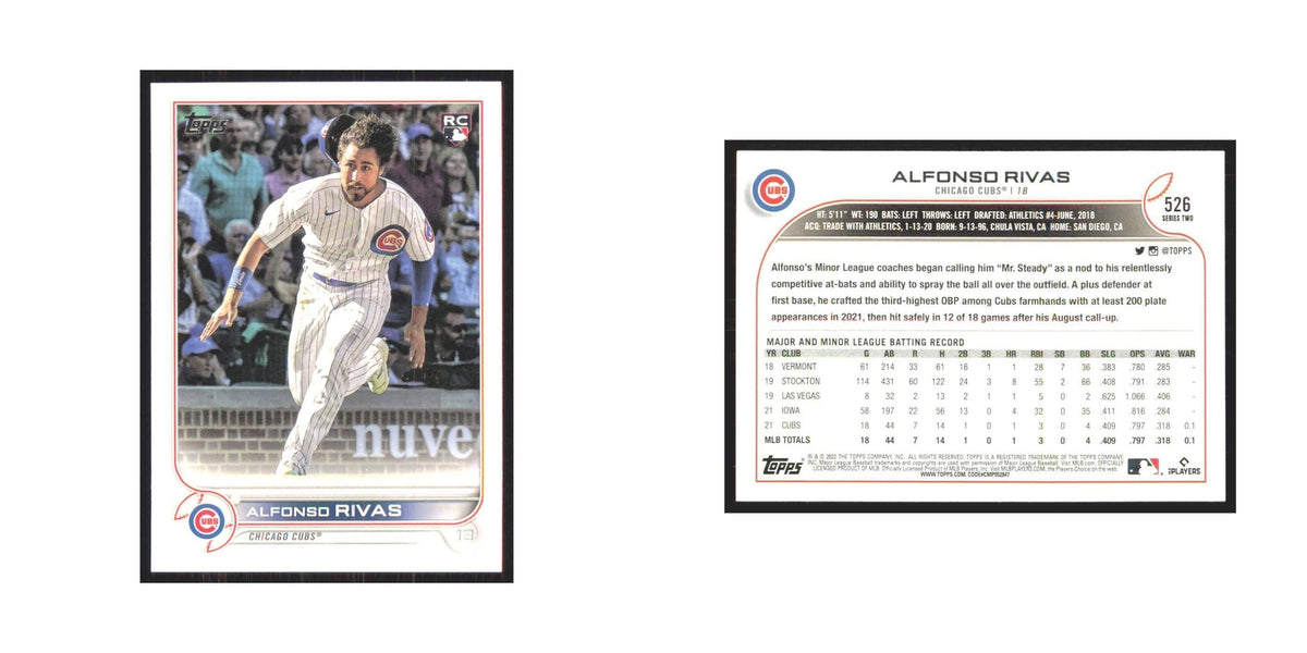 2022 Topps Alfonso Rivas RC Cubs #526