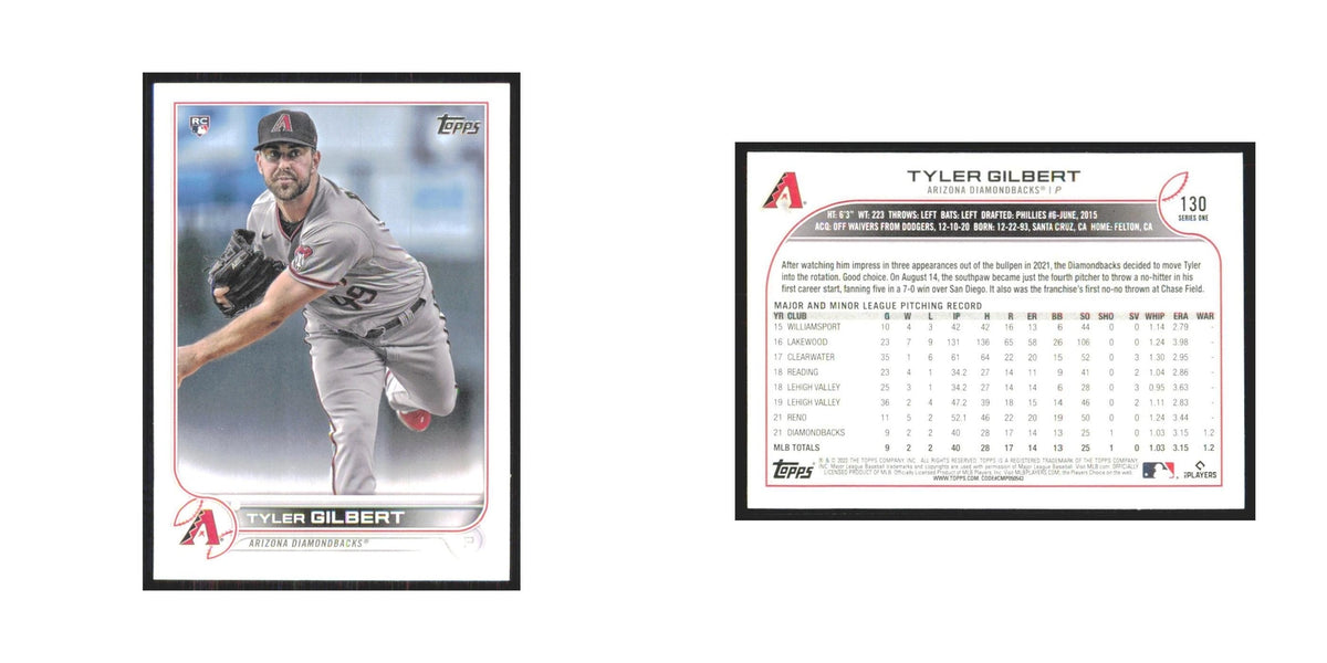 2022 Topps Tyler Gilbert RC Diamondbacks #130