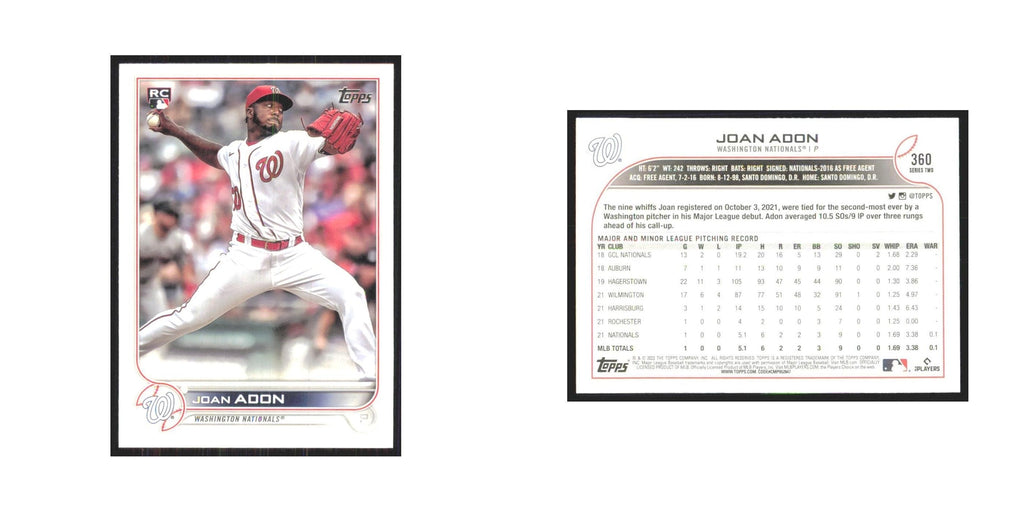 2022 Topps Joan Adon RC Nationals #360