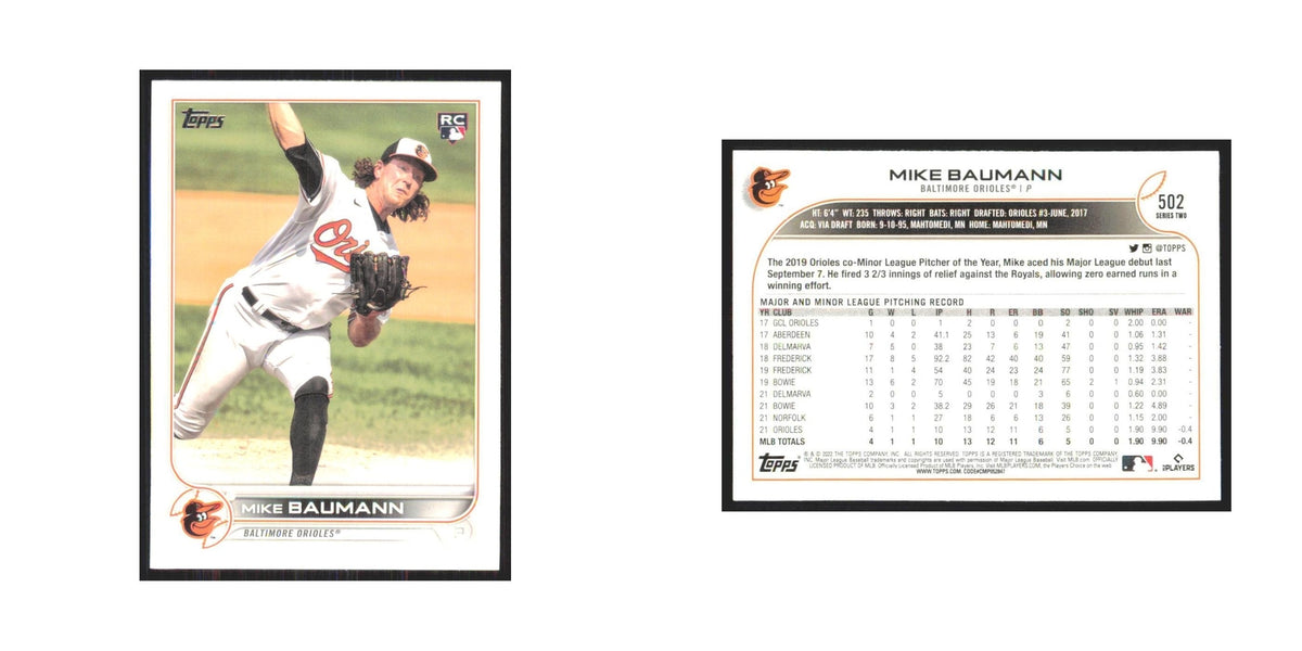 2022 Topps Mike Baumann RC Orioles #502