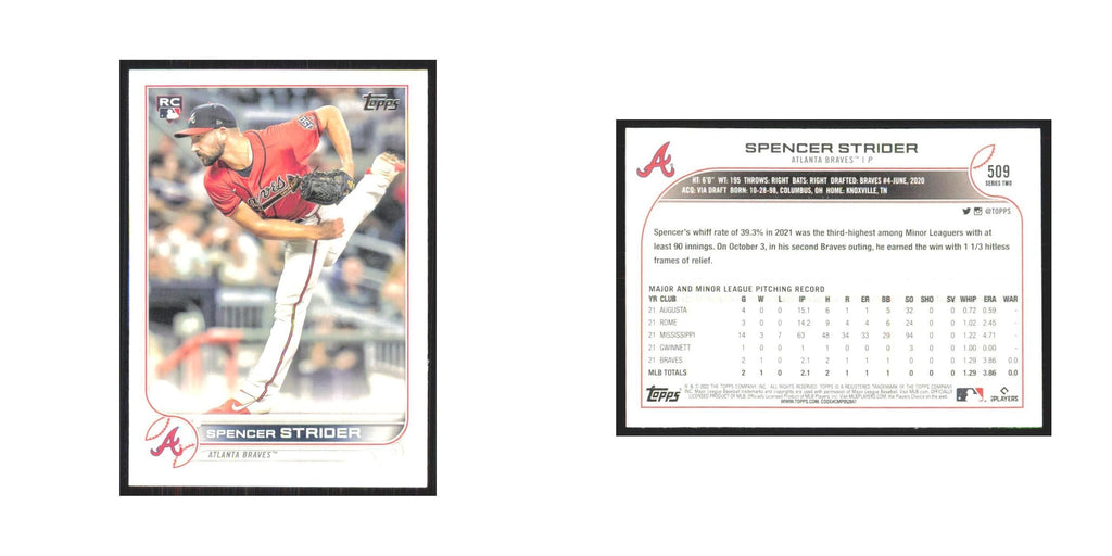 2022 Topps Spencer Strider RC Braves #509