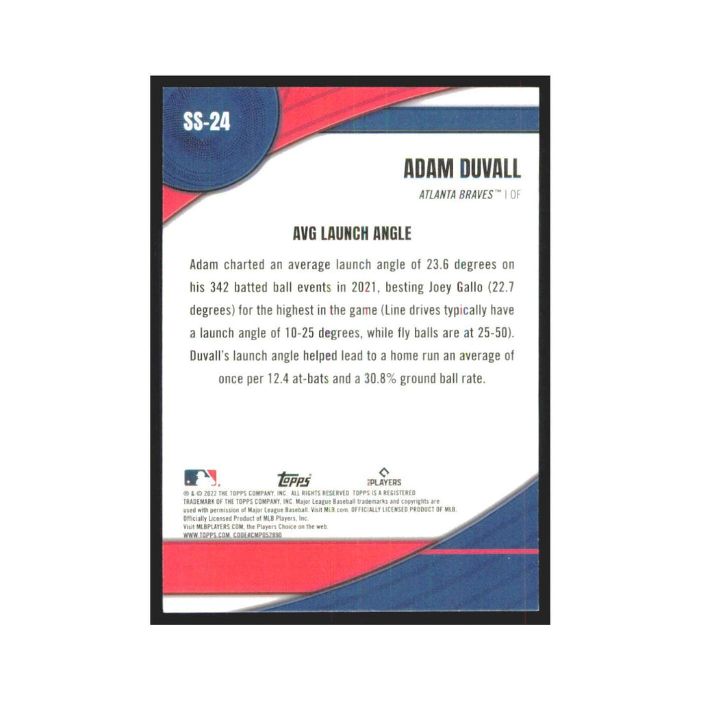 2022 Topps Adam Duvall Braves #SS-24