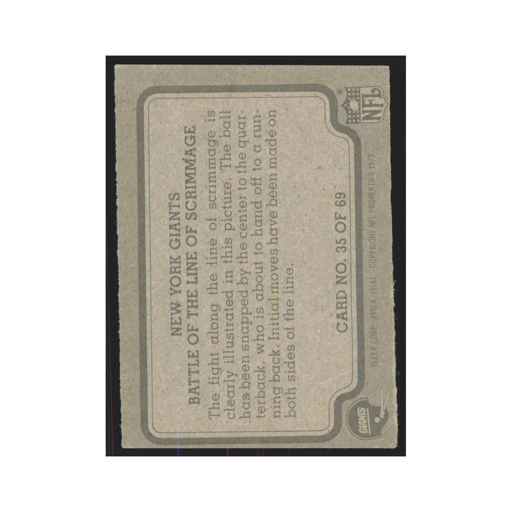 1979 Fleer Battle Of The Line of Scrimmage Giants #35