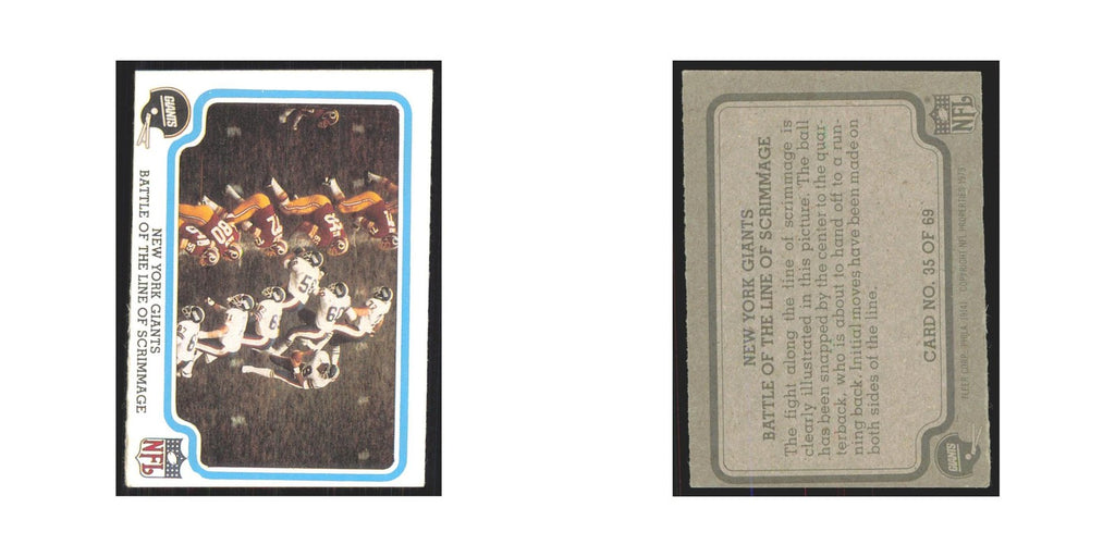 1979 Fleer Battle Of The Line of Scrimmage Giants #35