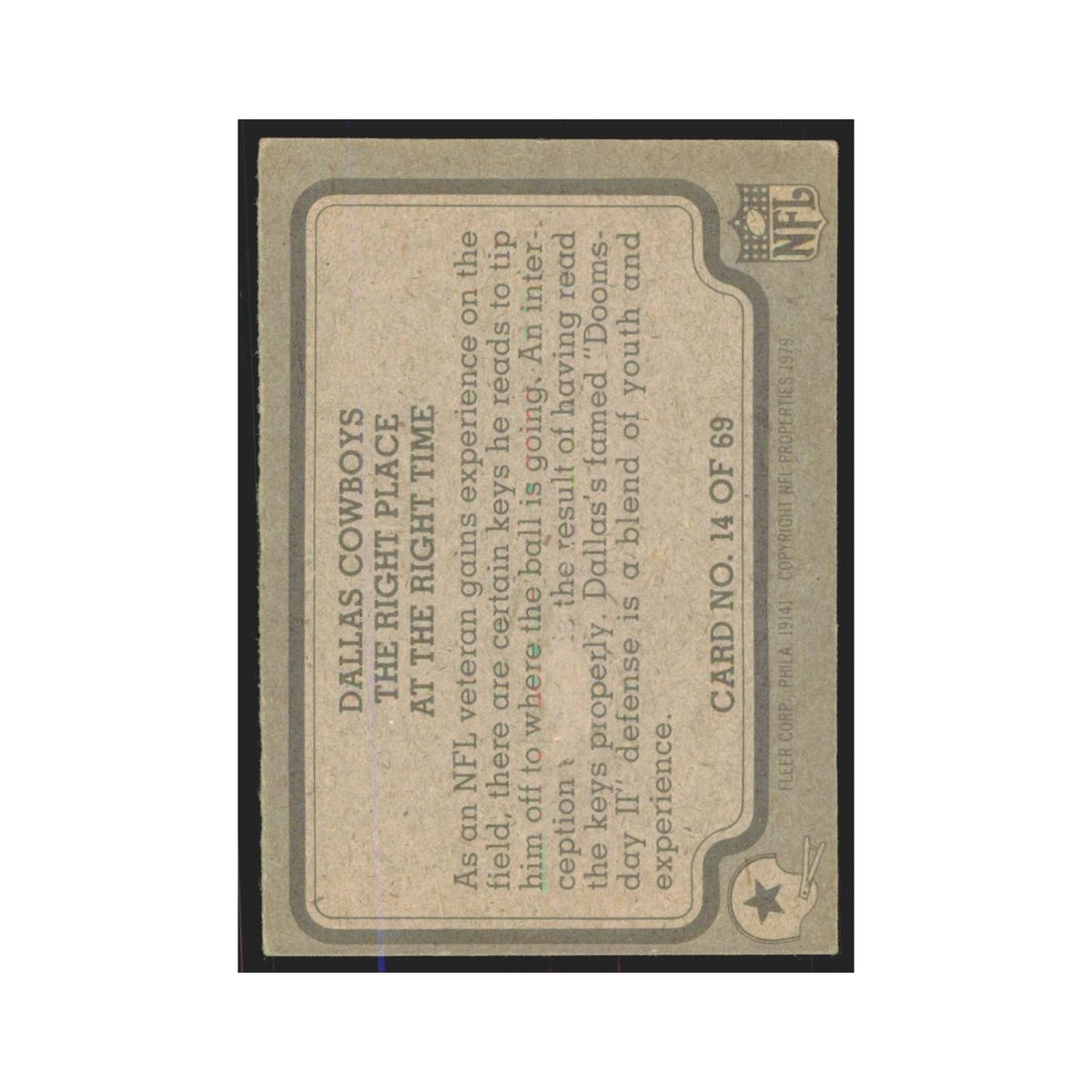 1979 Fleer The Right Place At The Right Tie Cowboys #14.0