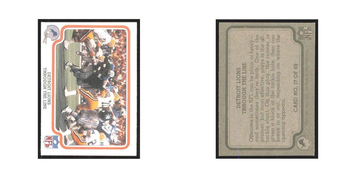 1979 Fleer ThroughThe Line Lions #17.0