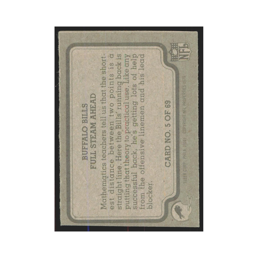 1979 Fleer Full Steam Ahead Bills #5.0