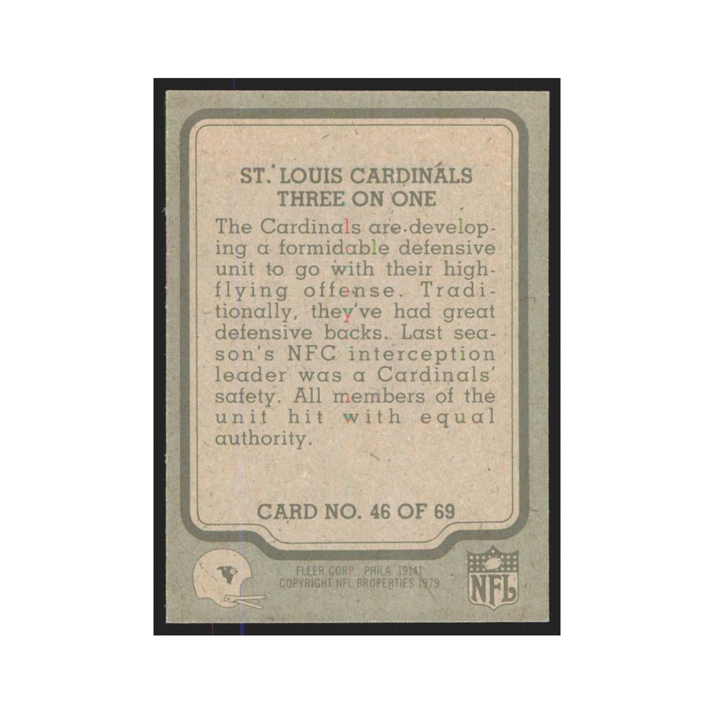 1979 Fleer Three On One (Defense) Cardinals #46