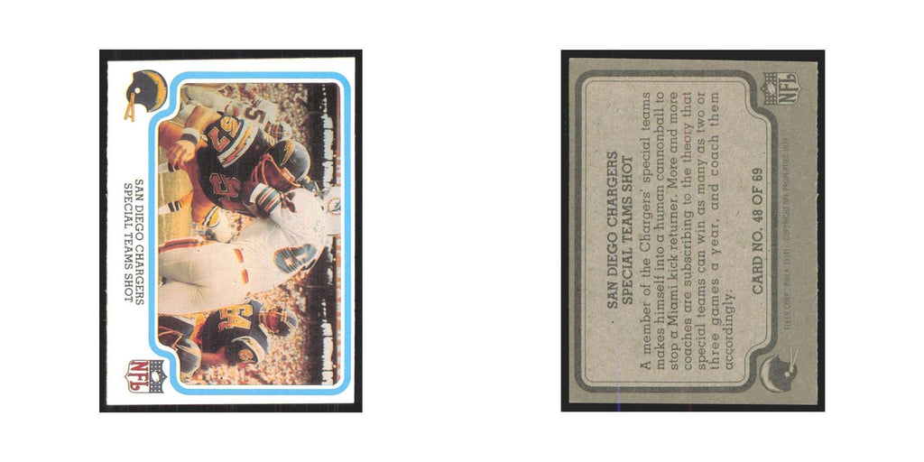 1979 Fleer Special Teams Shot (Defense) San Diego Chargers #48