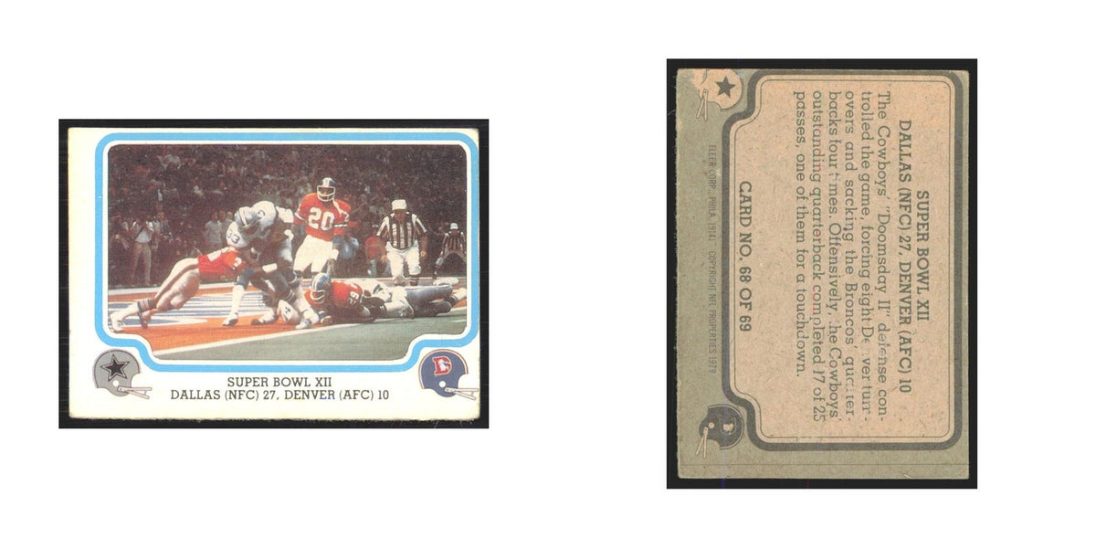 1979 Fleer Super Bowl XII Dallas Cowboys/Denver Broncos #68