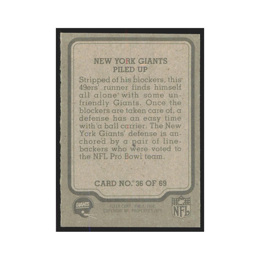 1979 Fleer Piled Up Giants #36