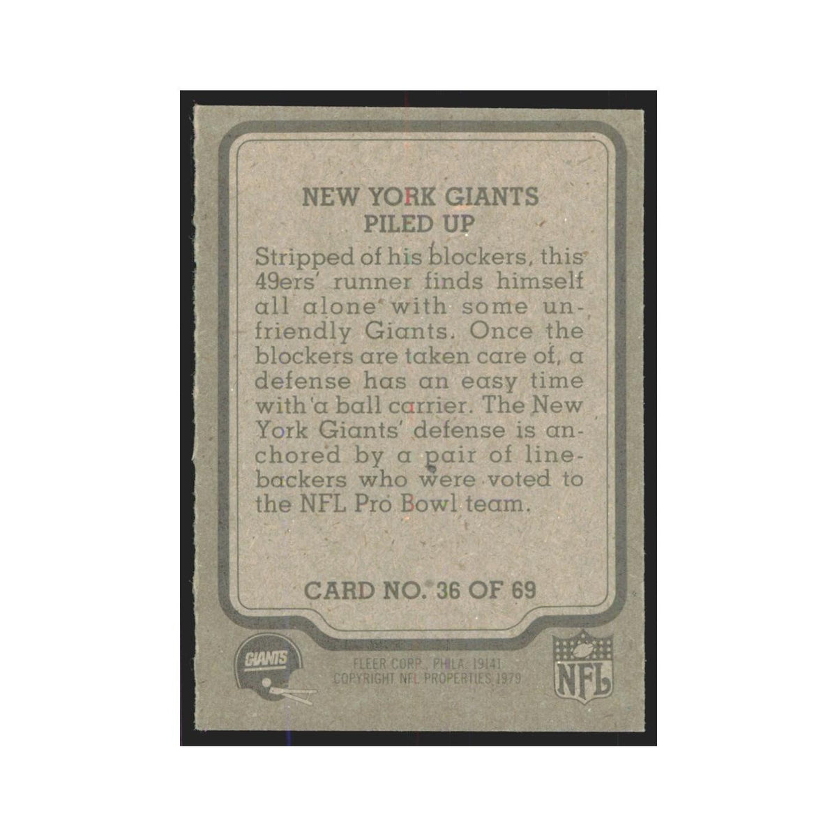 1979 Fleer Piled Up Giants #36