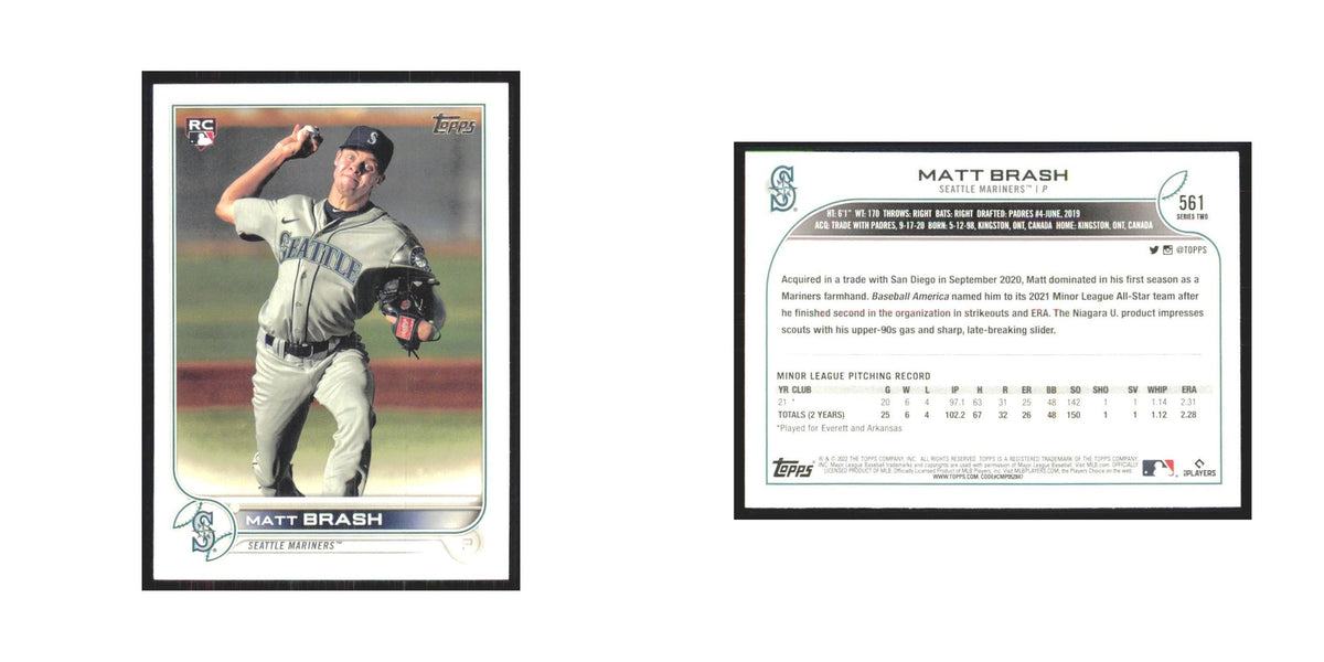 2022 Topps Matt Brash RC Mariners #561