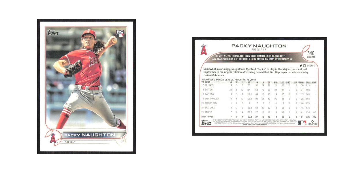 2022 Topps Packy Naughton RC Angels #540