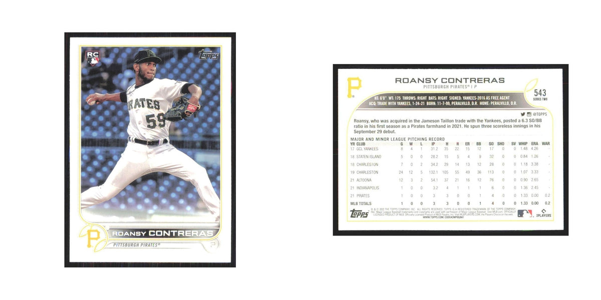 2022 Topps Roansy Contreras RC Pirates #543