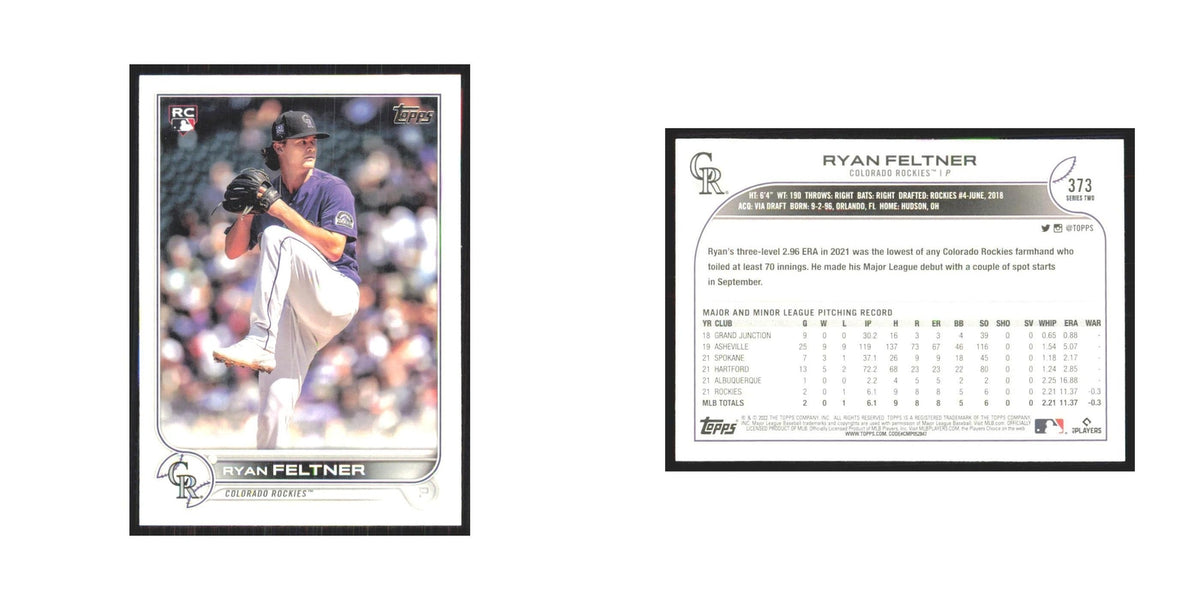 2022 Topps Ryan Feltner RC Rockies #373