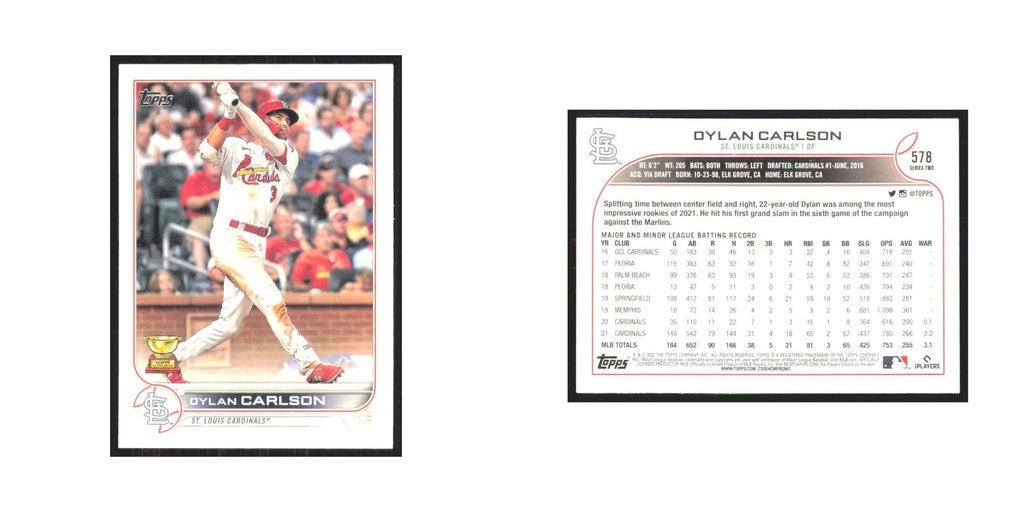 2022 Topps Dylan Carlson Cardinals #578
