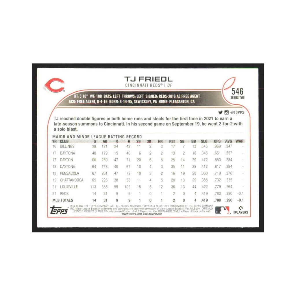 2022 Topps TJ Friedl RC Reds #546