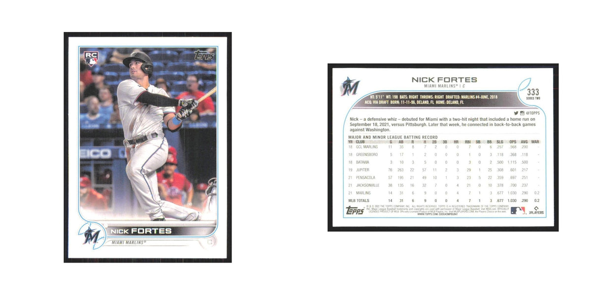2022 Topps Nick Fortes RC Marlins #333