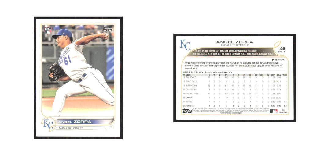 2022 Topps Angel Zerpa RC Royals #559