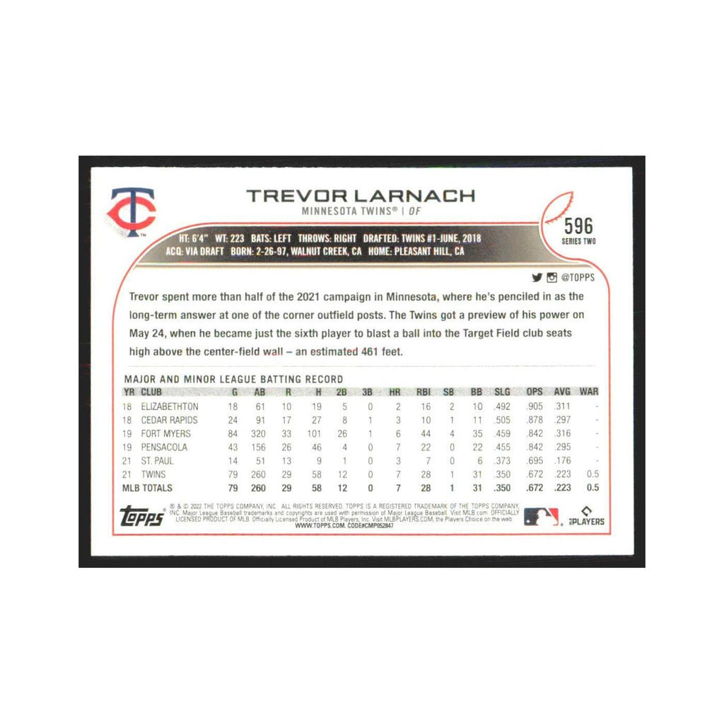 2022 Topps Trevor Larnach Twins #596