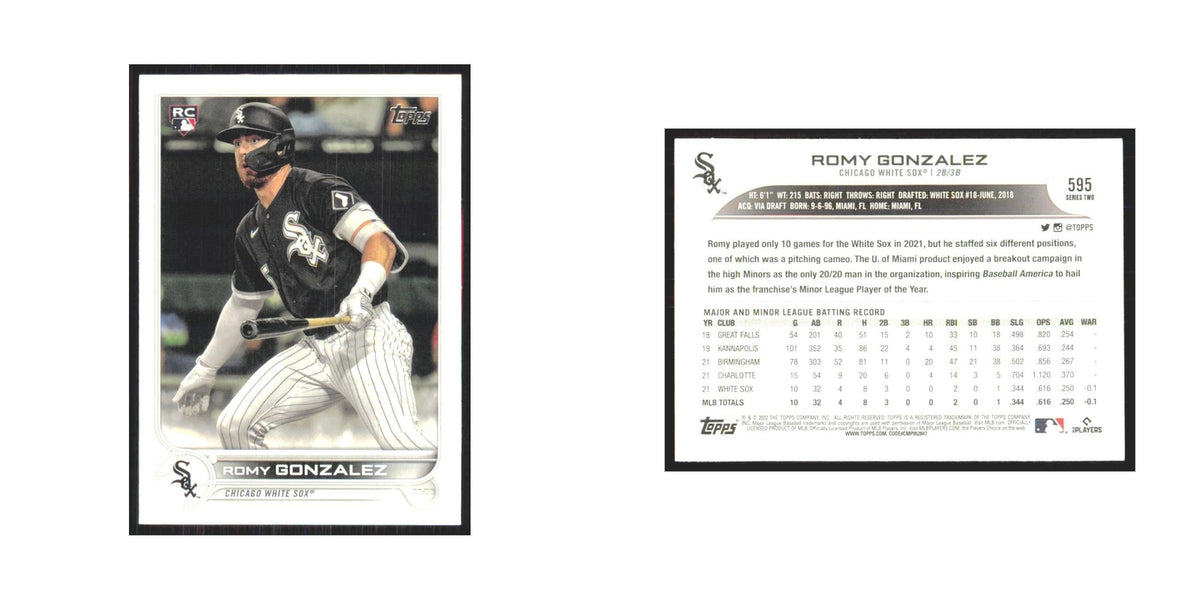 2022 Topps Romy Gonzalez RC White Sox #595
