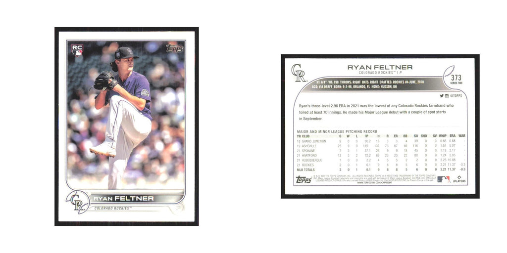 2022 Topps Ryan Feltner RC Rockies #373