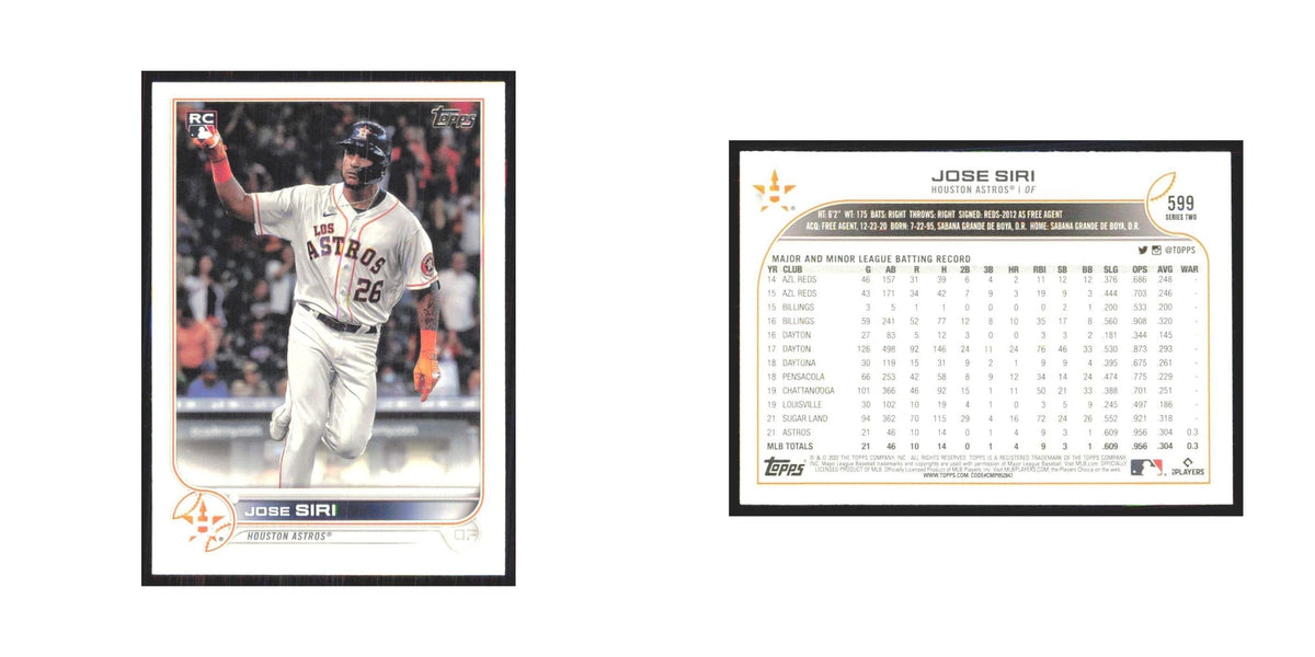 2022 Topps Jose Siri RC Astros #599