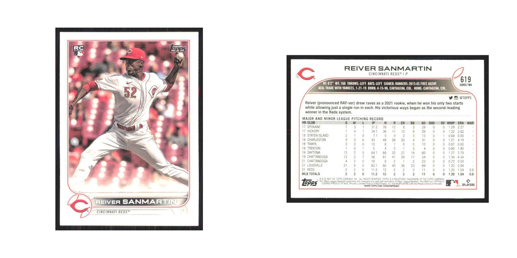 2022 Topps Reiver Sanmartin RC Reds #619