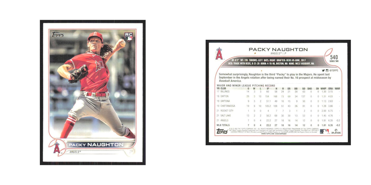 2022 Topps Packy Naughton RC Angels #540