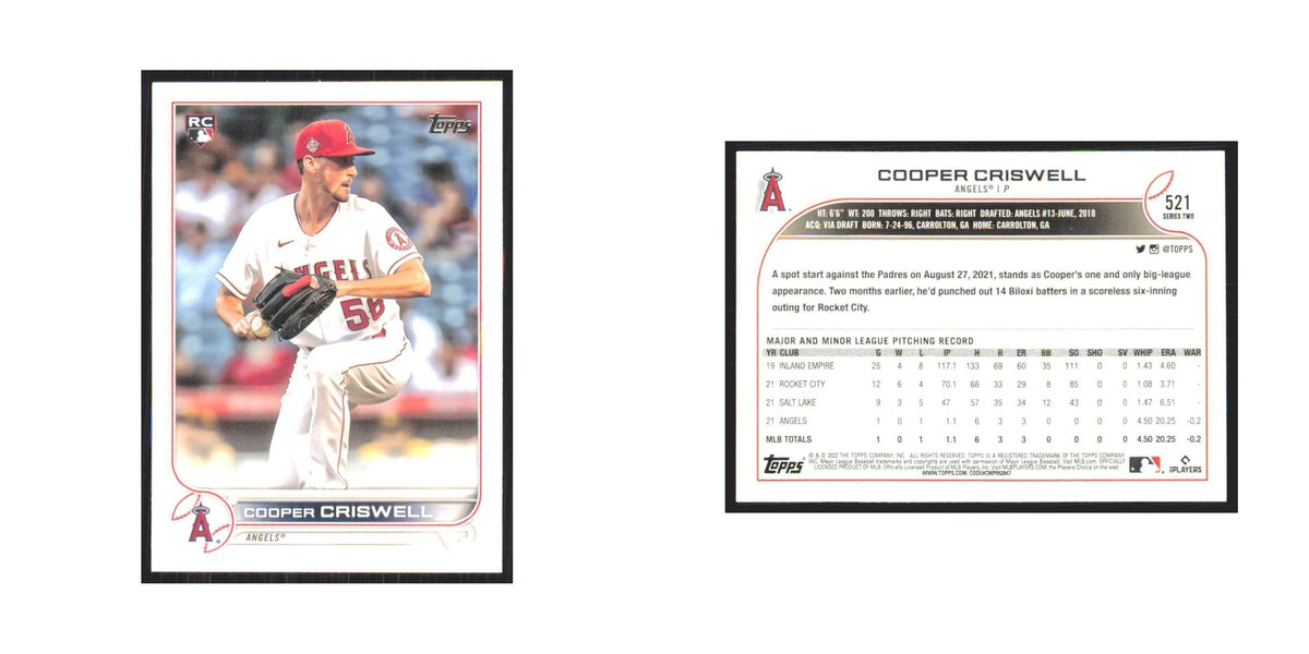 2022 Topps Cooper Criswell RC Angels #521