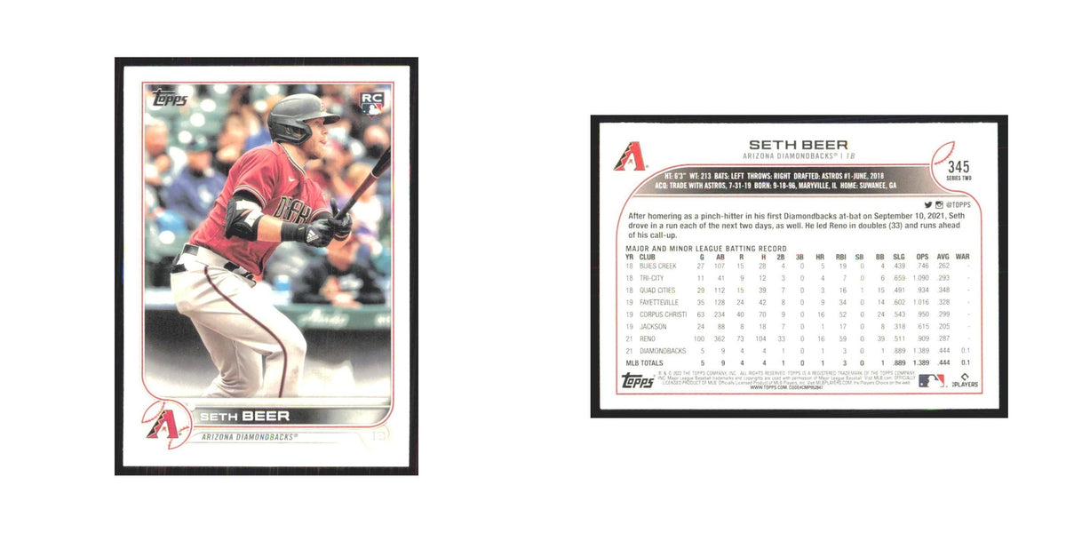 2022 Topps Seth Beer RC Diamondbacks #345