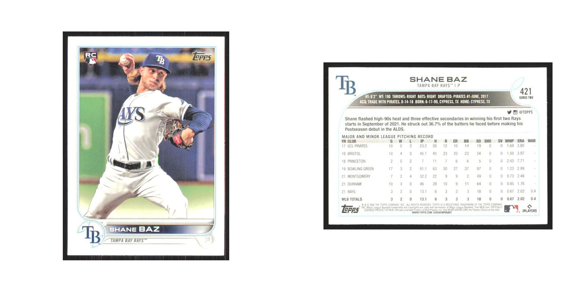 2022 Topps Shane Baz RC Rays #421