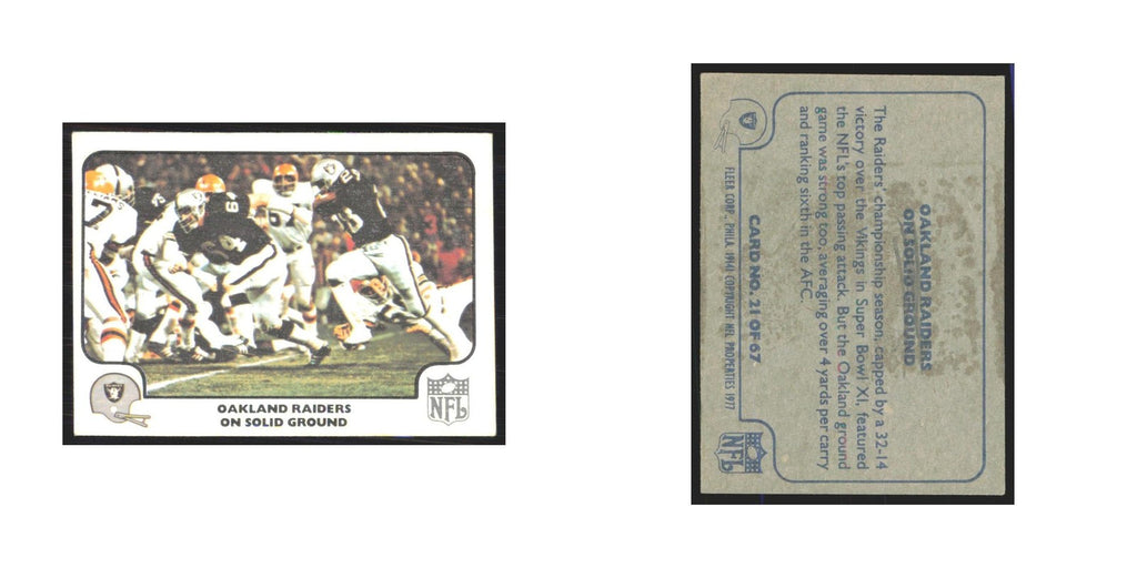 1977 Fleer On Solid Ground Raiders #21.0