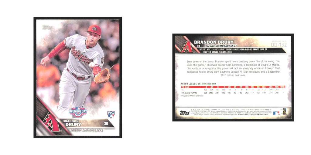 1990 Upper Deck Brandon Drury RC Diamondbacks #OD-132