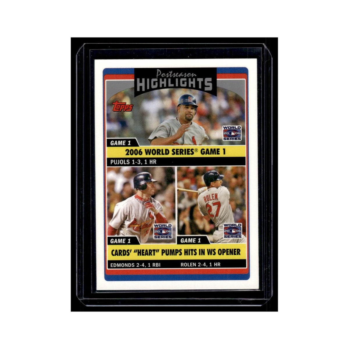 Pujols Edmonds Rolen 2006 Topps Updates Highlights #UH197 St. Louis Cardinals NM