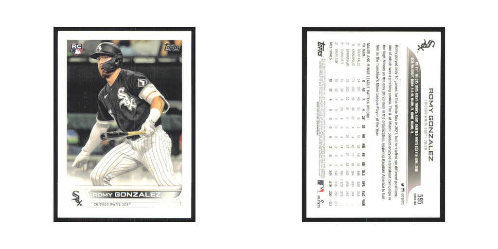 2022 Topps Romy Gonzalez RC White Sox #595